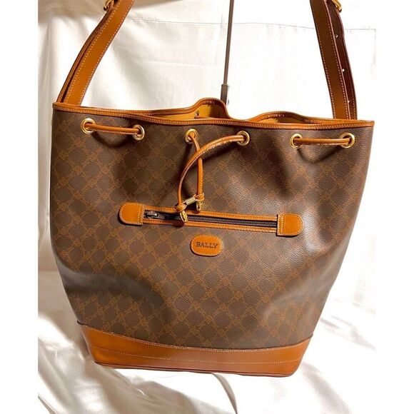 BALLY Macadam Pattern Shoulder Tote Bag - Picture 8 of 14